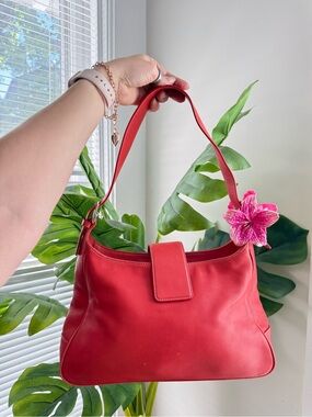 Coach Red Leather Shoulder Bag